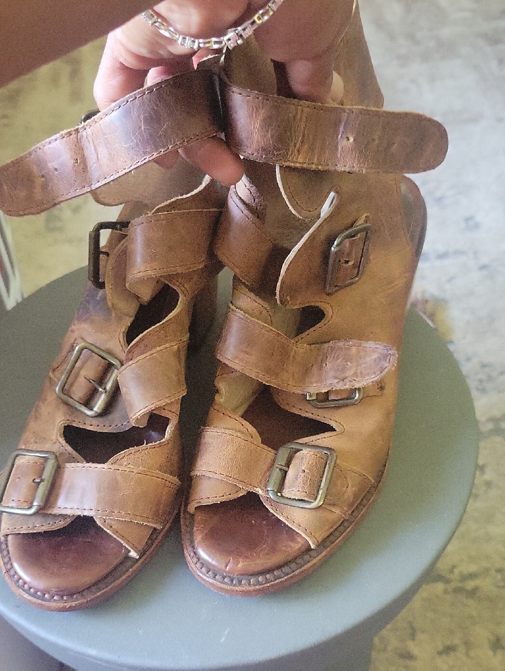 Freebird by Steven Tan Leather Multi-Buckle Open-Toe Sandals